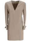 GOLDEN GOOSE V-NECK WOOL MINIDRESS