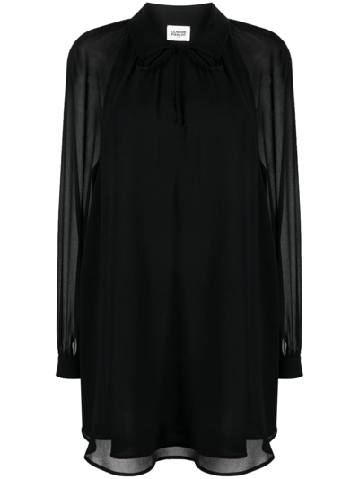 Claudie Pierlot Chiffon Layered Dress In Black