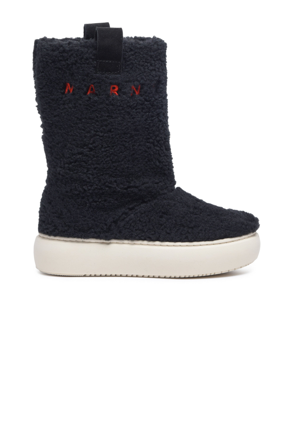 Marni Kids faux-shearling knee-length boots - Brown