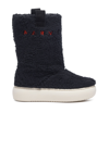 MARNI SHEARLING EFFECT HIGH BOOTS WITH LOGO