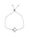 Adornia Four Point Flower Bolo Bracelet White Mother Of Pearl Silver