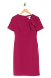 London Times Side Tie Sheath Dress In Sangria