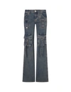 Blumarine Straight-leg Cargo Jeans In Blue