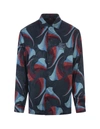 Etro Floral Print Silk Shirt In Blue