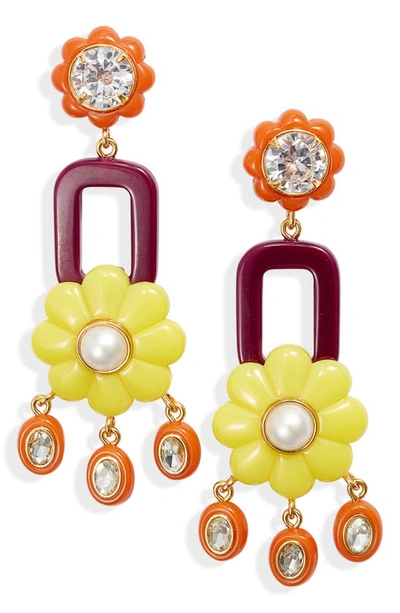 Lele Sadoughi Women's Boho Colorblocked Resin Cubic Zirconia, Glass & Acrylic Faux Pearl Drop Earrings In Lime Berry