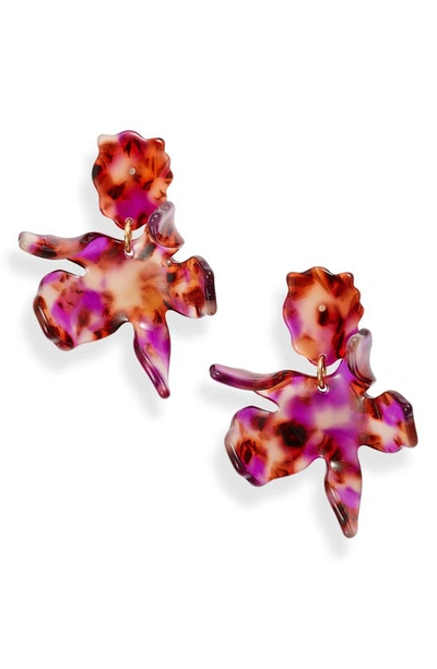 Lele Sadoughi Small Paper Lily Earrings In Purple