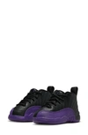 Jordan Kids' Air  12 Retro Basketball Sneaker In Black/ Purple/ Gold/ Taxi