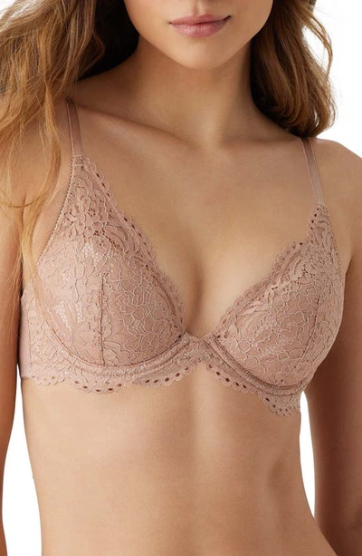 B.tempt'd By Wacoal Ciao Bella Plunge Neck Lace T-shirt Bra In Roebuck