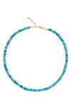 Monica Vinader Beaded Turqouise Necklace In 18ct Gold Vermeil / Turquoise