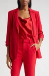Cinq À Sept Khloe Crepe Blazer In Warm Cranberry