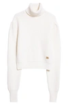 DOLCE & GABBANA CROP VIRGIN WOOL RIB TURTLENECK SWEATER