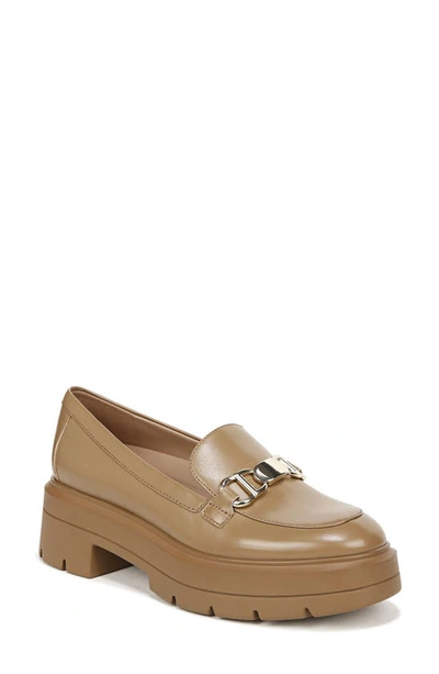 Naturalizer Nina Platform Bit Loafer In Dark Tan Leather