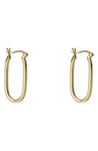 Argento Vivo Sterling Silver Oval Hoop Earrings In Gold