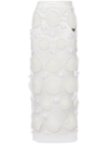 Prada Embroidered Duchesse Maxi-skirt In White