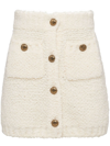 Prada Women's Bouclé Mohair Miniskirt In White