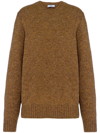 Prada Long-sleeve Knitted Jumper In Olive Green