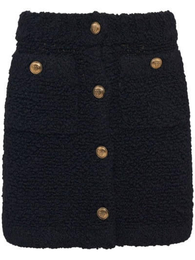 Prada High-waisted Button-fastening Skirt In Black