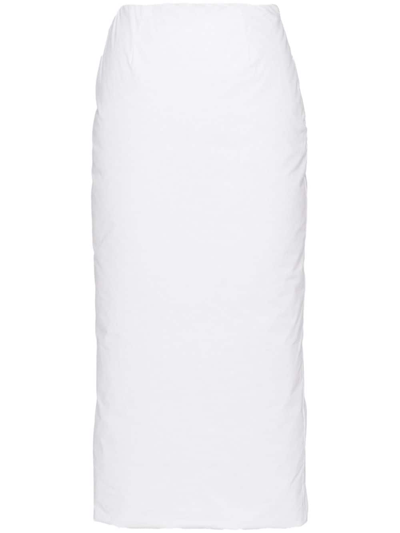 Prada Padded Pencil Skirt In White
