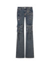 BLUMARINE MEDIUM BLUE STRAIGHT LEG CARGO JEANS