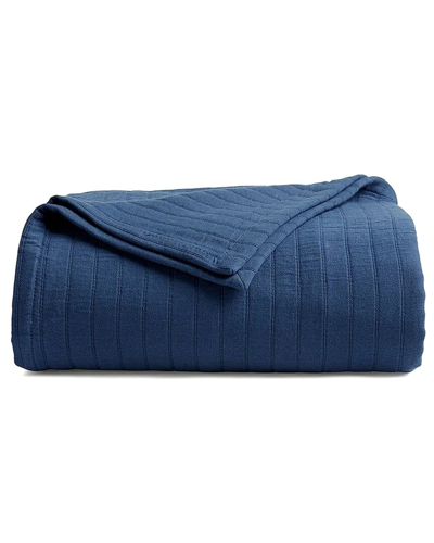Truly Soft Channel Organic Blanket In Blue