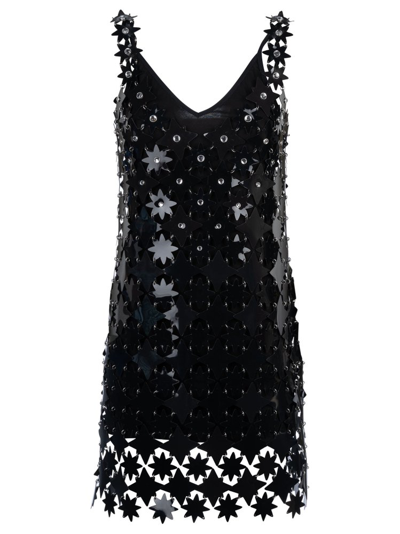 Paco Rabanne Sleeveless Embellished Mini Dress In Black