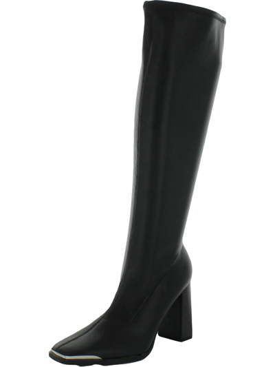 Bar Iii Haydin Womens Dressy Square Heel Knee-high Boots In Black