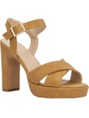 NEW YORK AND COMPANY ADALIA WOMENS FAUX SUEDE ANKLE STRAP PLATFORM SANDALS