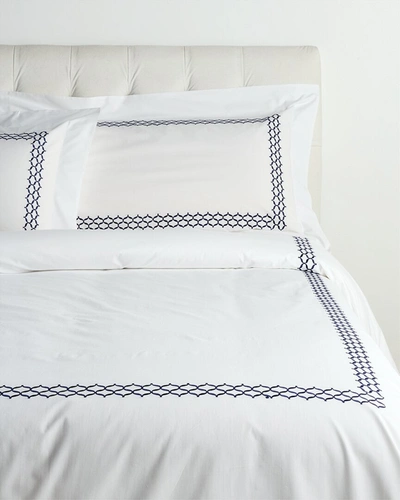 Dea Italian Linens Sinfonia Toscana Virgina Embroidered Duvet Set In White