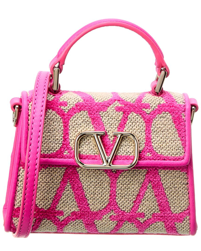 Valentino Garavani Vsling Toile Iconographe Canvas & Leather Shoulder Bag In Pink