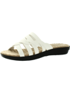 Easy Street Sheri Womens Strappy Comfort Wedge Sandals In White