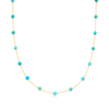 Rs Pure By Ross-simons 3-3.5mm Turquoise Bead Station Necklace In 14kt Yellow Gold In Multi