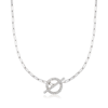 Rs Pure By Ross-simons Diamond Toggle Paper Clip Link Necklace In Sterling Silver In Multi