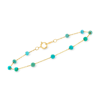 Rs Pure By Ross-simons 3-3.5mm Turquoise Bead Station Bracelet In 14kt Yellow Gold In Multi
