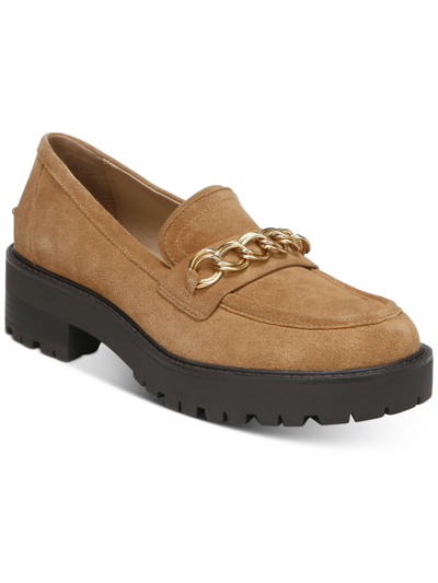 Sam Edelman Taelor Womens Chain Penny Loafers In Desert Camel