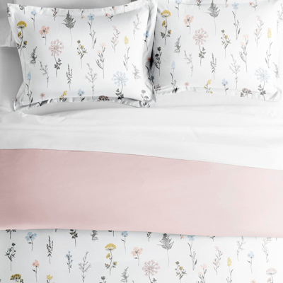 Ienjoy Home Wildflower Pink Reversible Pattern Duvet Cover Set Ultra Soft Microfiber Bedding