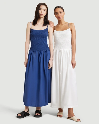 modern citizen venus smocked dress Modern Citizen Venus Smocked Midi Dress In Blue