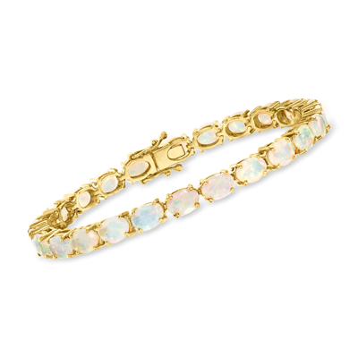 Ross-simons Opal Tennis Bracelet In 18kt Gold Over Sterling In White