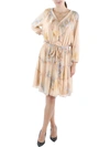 Ralph Lauren Plus Womens Georgette Mini Fit & Flare Dress In Multi