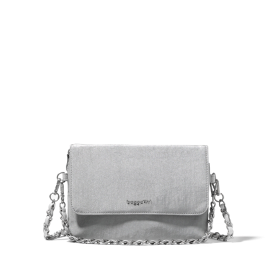 Baggallini Women's Flap Crossbody Bag With Chain In Grey