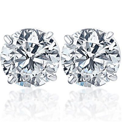 Pompeii3 1 1/2ct Lab Grown Diamond Studs 14k White Gold Earrings In Multi