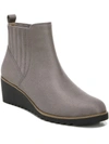 Lifestride Zenith Womens Cushioned Footbed Faux Suede Ankle Boots In Grey