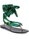 Inc Malana Womens Leopard Print Thong Jelly Sandals In Black