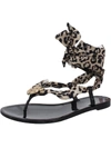 Inc Malana Womens Leopard Print Thong Jelly Sandals In Brown