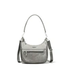 Baggallini Modern Pocket Half Moon Crossbody Shoulder Bag In Silver