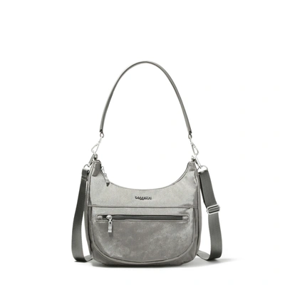 Baggallini Modern Pocket Half Moon Shoulder Bag In Silver