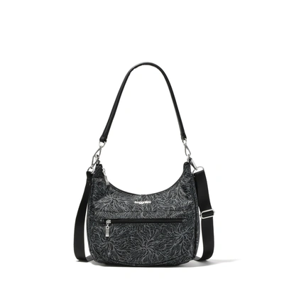 Baggallini Modern Pocket Half Moon Shoulder Bag In Black