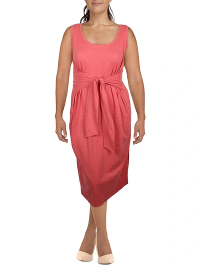 Lauren Ralph Lauren Womens Tie-waist Mid-calf Midi Dress In Pink