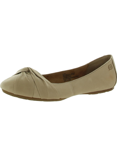 Born Lilly Womens Leather Slip On Ballet Flats In Beige