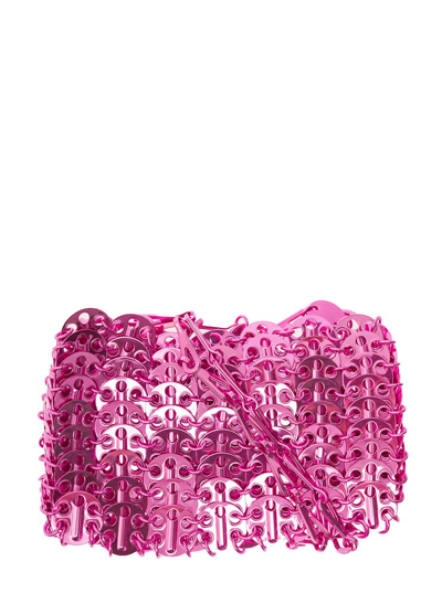 Rabanne Paco  Nano 1969 Chainmail Effect Shoulder Bag In Pink