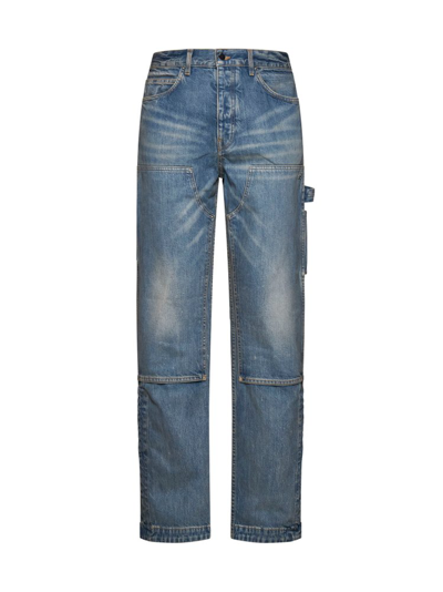 Amiri Straight Leg Cargo Jeans In Blue